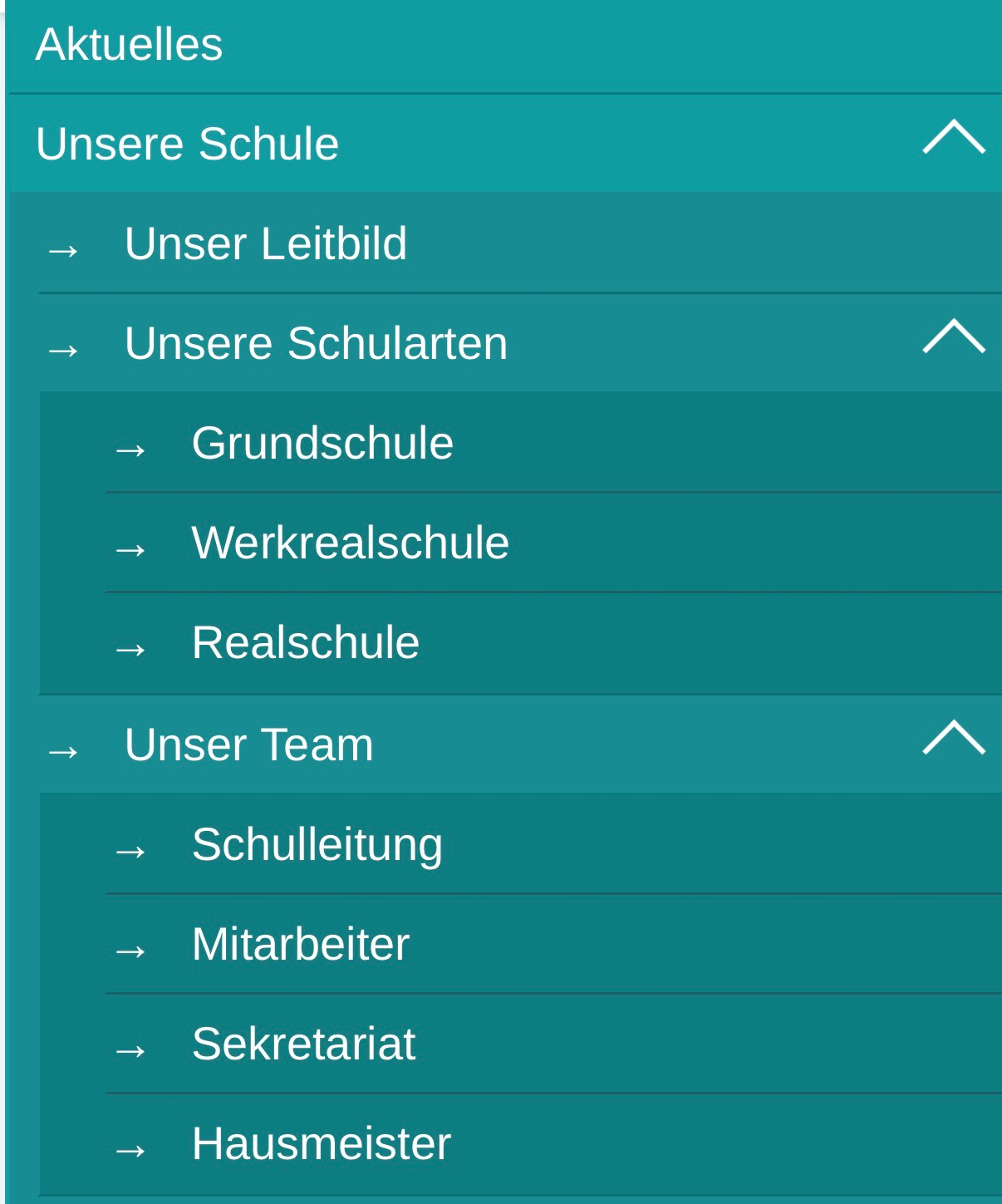 Untermenü auf dem Handy